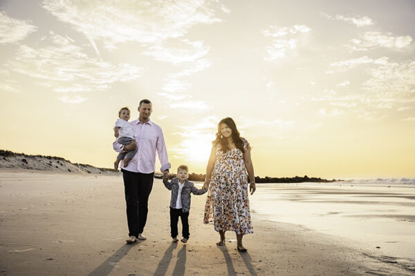 Best Long Island Beach Family Photographer colorful sky