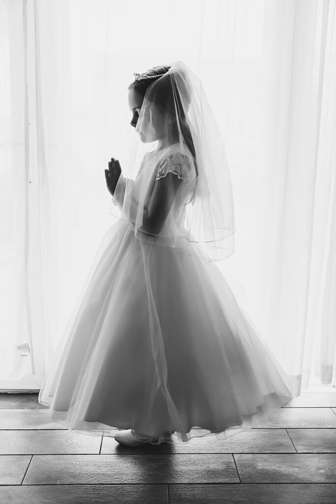 Long Island Communion Photographer black and white