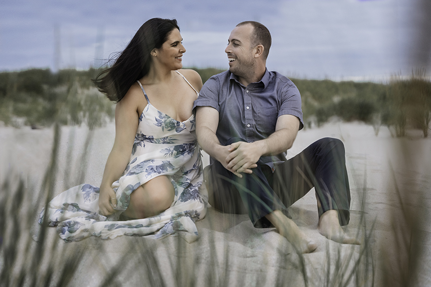 Long Island Natural Couple Photographer grassy dune