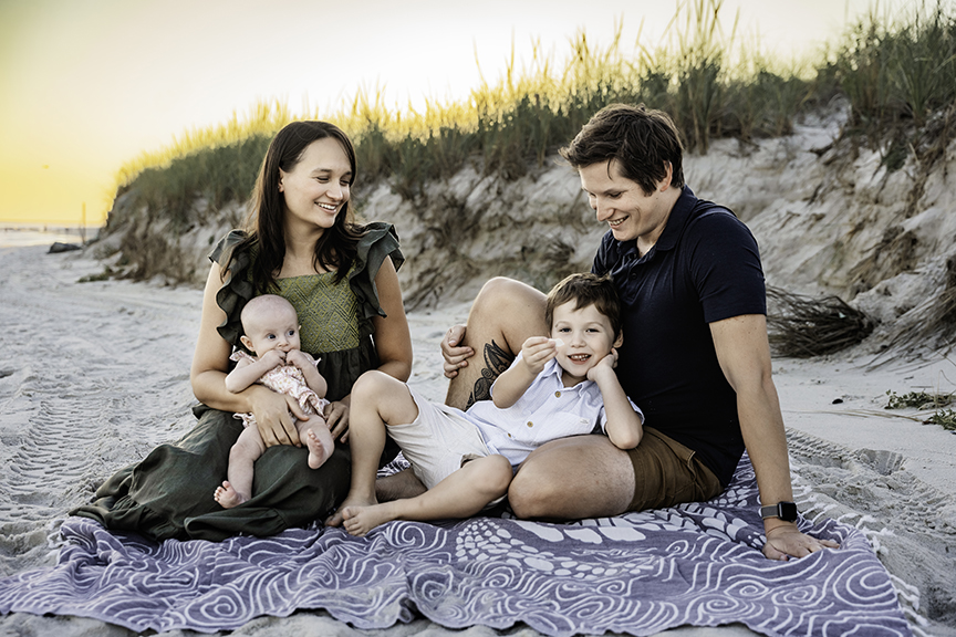 Easy Going Family Photos at the beach on Long Island golden hour