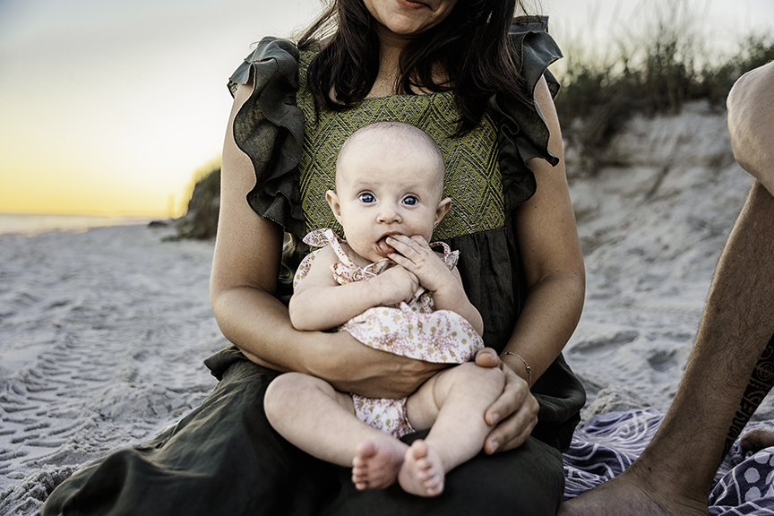 Easy Going Family Photos at the beach on Long Island baby girl