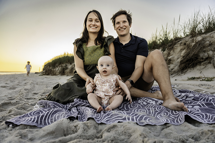 Easy Going Family Photos at the beach on Long Island rich color