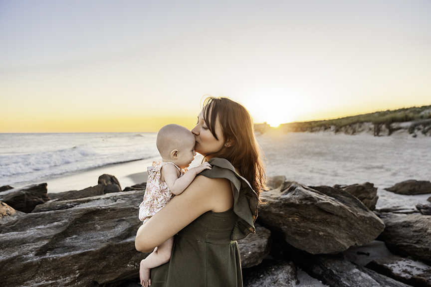 Easy Going Family Photos at the beach on Long Island sweet moment