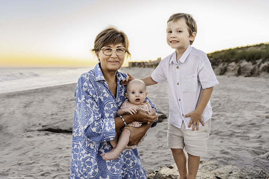 Easy Going Family Photos at the beach on Long Island grandma