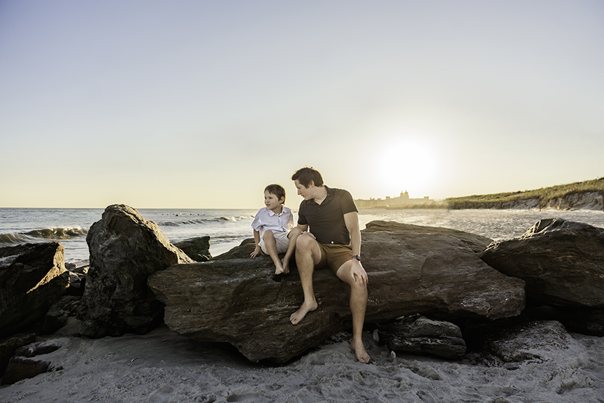 Easy Going Family Photos at the beach on Long Island father and son