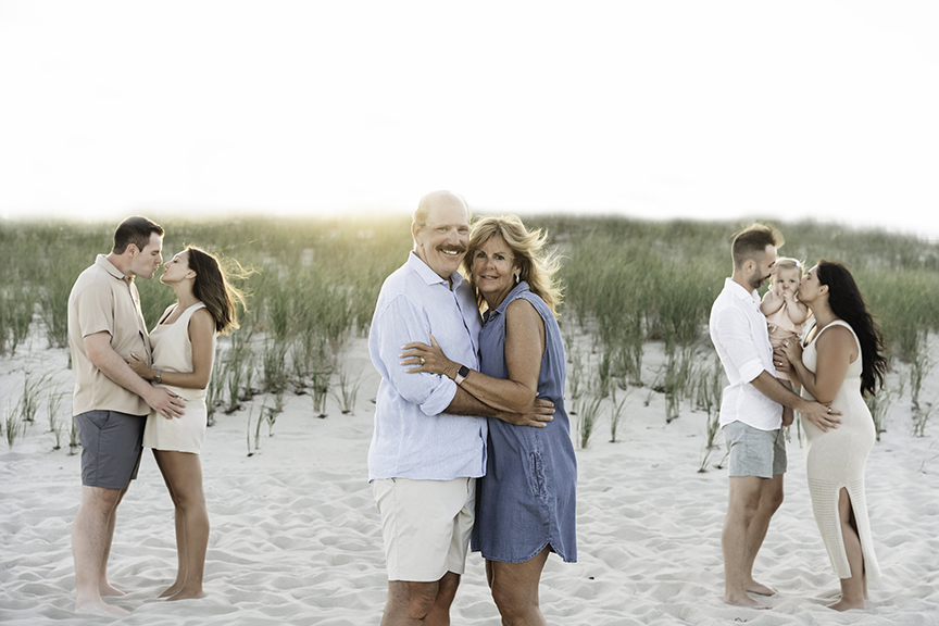 Breezy Sunset Family Photos on Long Beach Island grandparents