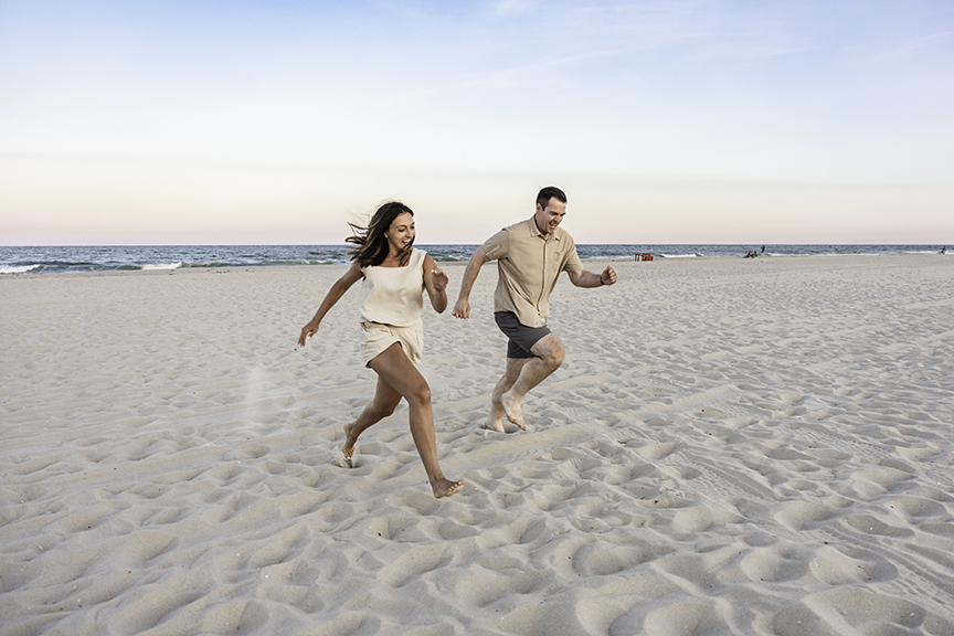 Breezy Sunset Family Photos on Long Beach Island beach fun