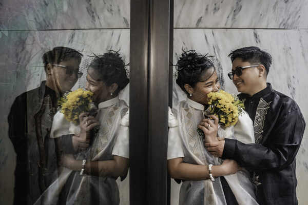 Town of Hempstead Romantic Courthouse Wedding Photos reflection