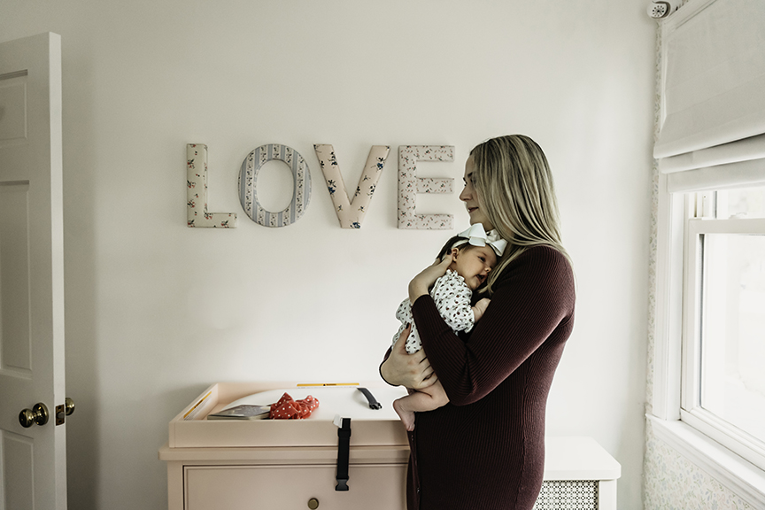 Cozy and Playful In Home New Baby Photos nursery