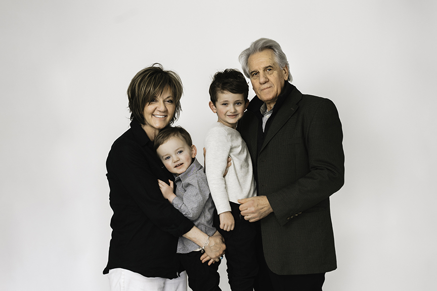 Bright and Modern Family Photos in the Studio grandparents