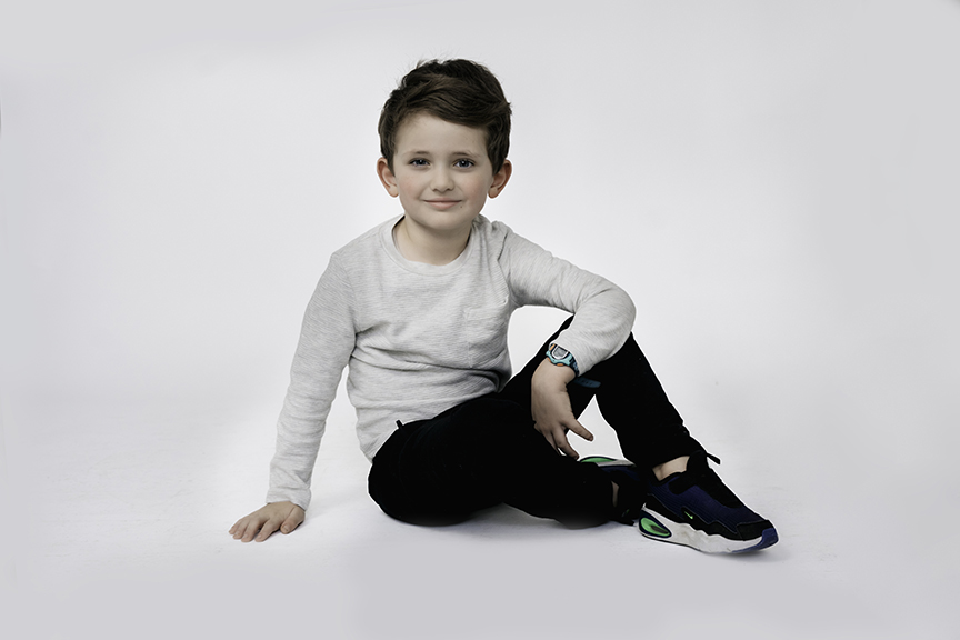 Bright and Modern Family Photos in the Studio cool kid