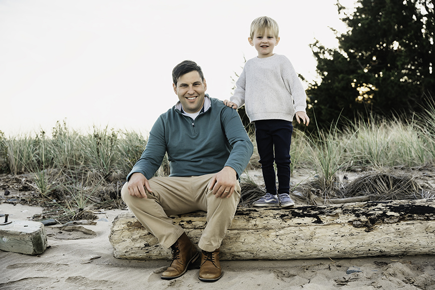 Big brother and baby sister family photos on Long Island dad