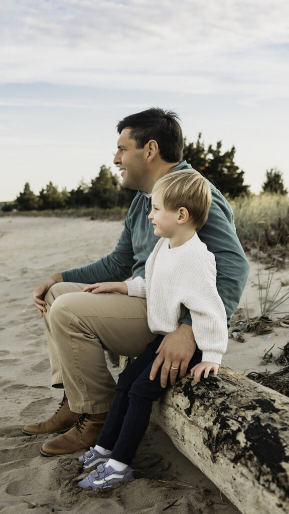 Big brother and baby sister family photos on Long Island dad and son