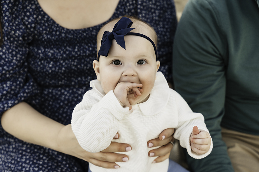 Big brother and baby sister family photos on Long Island cozy