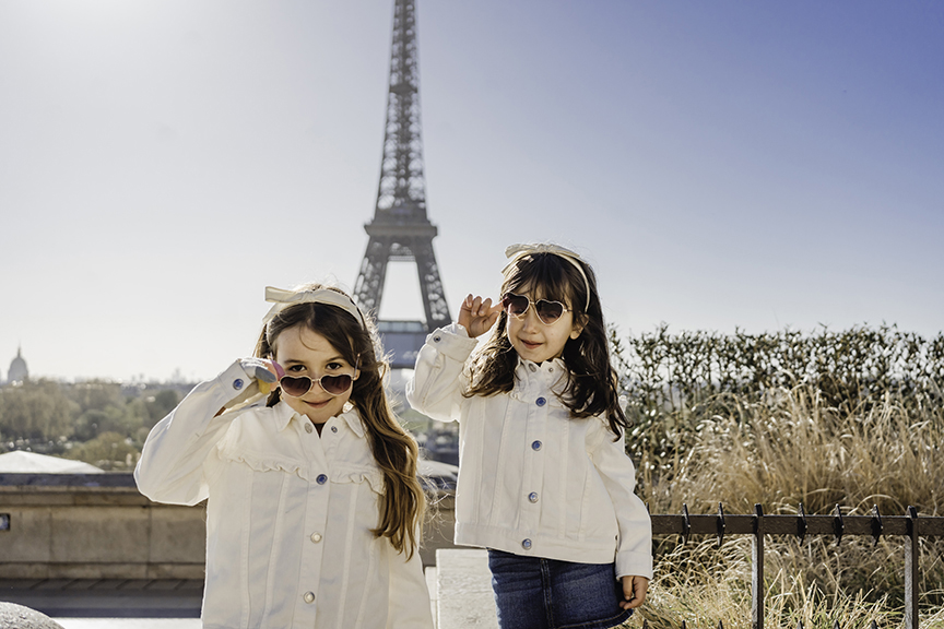 Special Springtime Girl Mom Photos in Paris sunglasses