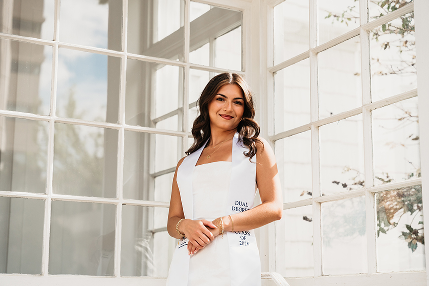 Hofstra University Campus Graduation Photos bright and airy